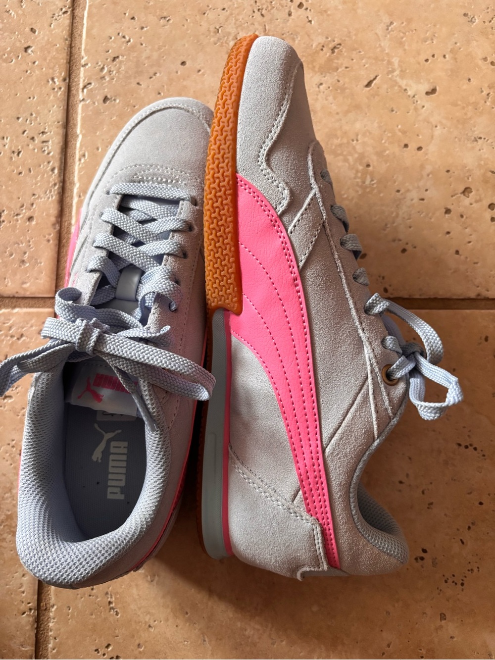 Puma Bella Donna SD Gray Pink Suede Sneakers Women’s US 9.5 Casual Shoes